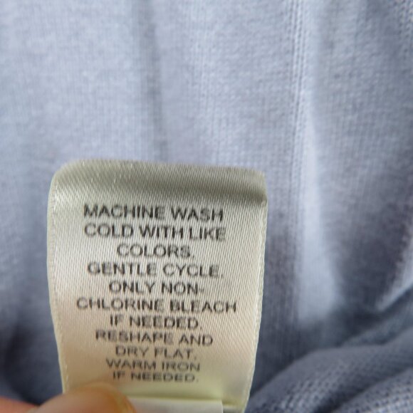 J Jill Cardigan Sweater Womens Large Lavender Gray Button Front Smocked Back - Picture 7 of 10